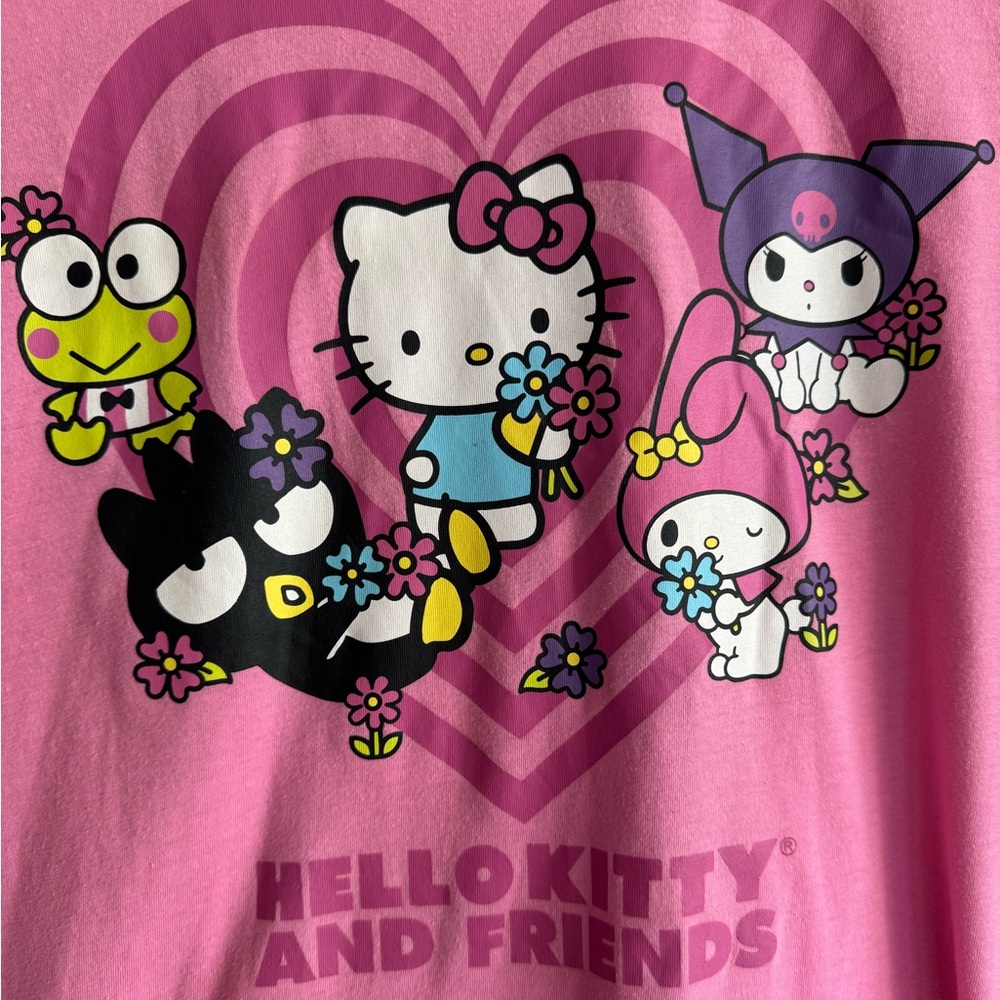 🟢3/$30 Hello Kitty and Friends Sanrio Pink T Shirt short sleeve crew neck Med